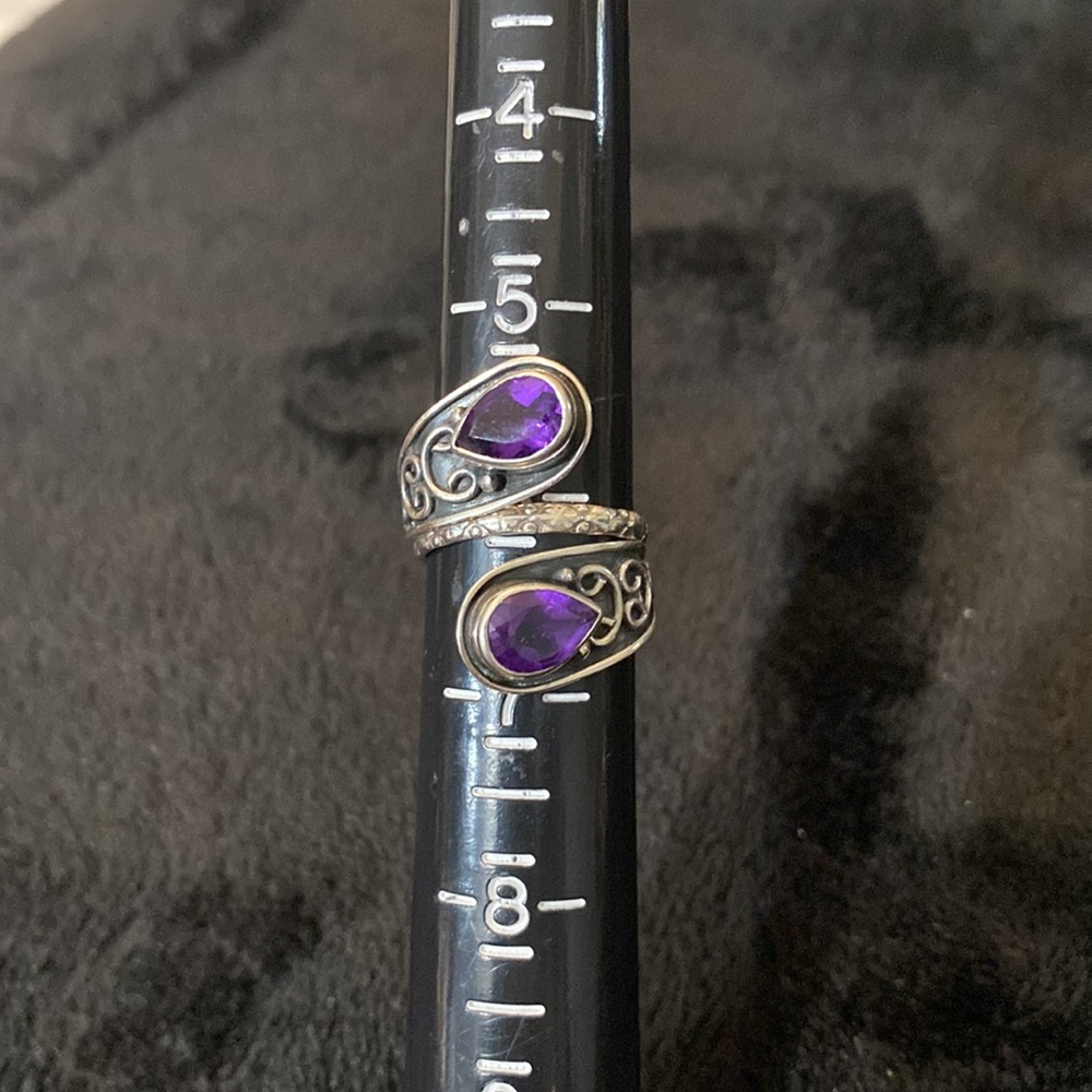 Sterling Silver Vintage PTI Amethyst Ring - Picture 5 of 5